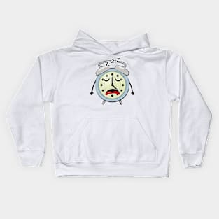 Sleeping Alarm Clock - Funny Illustration Kids Hoodie